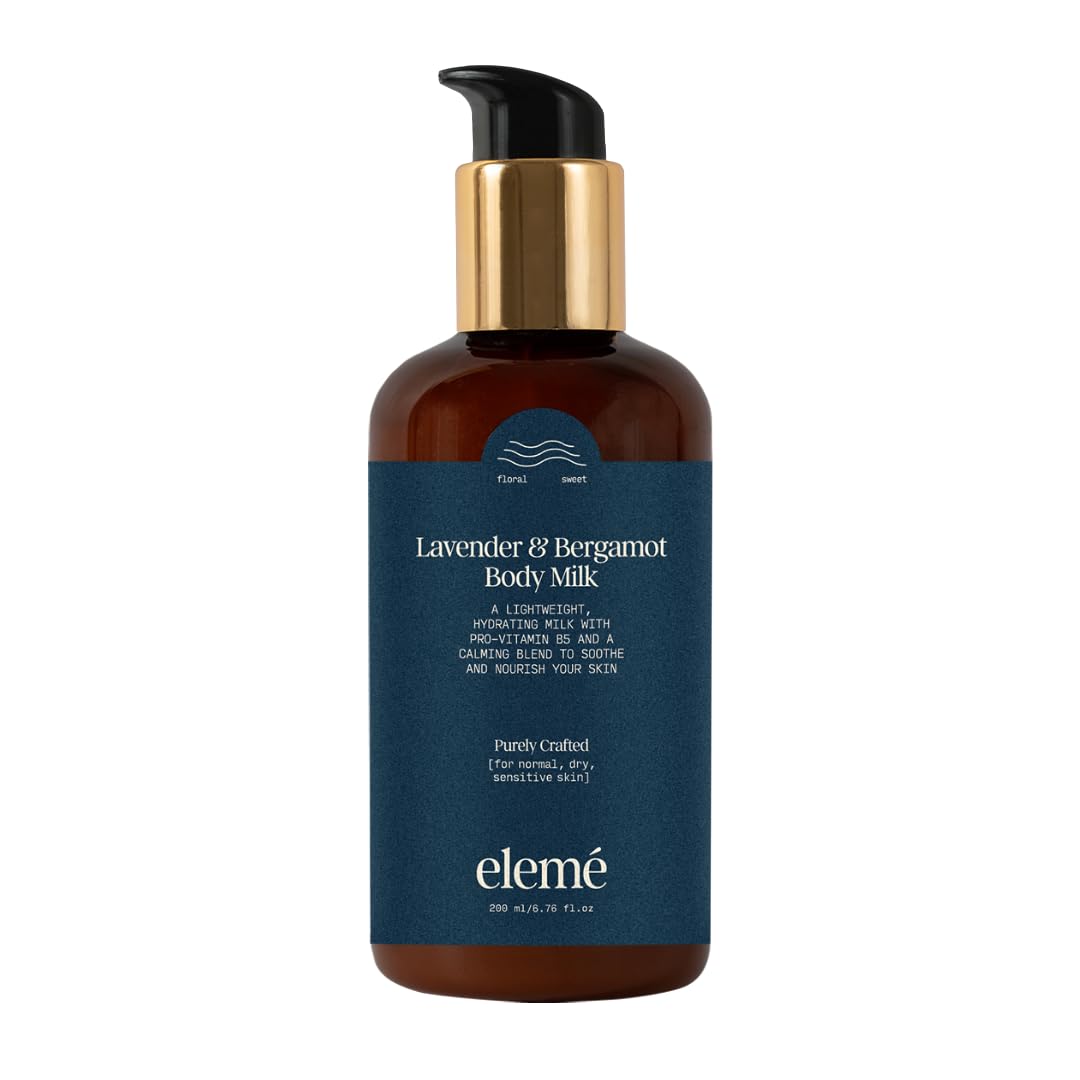 eleme Lavender & Bergamot Body Milk – Lightweight Daily Moisturiser for Soft, Hydrated & Calm Skin - 200ml eleme