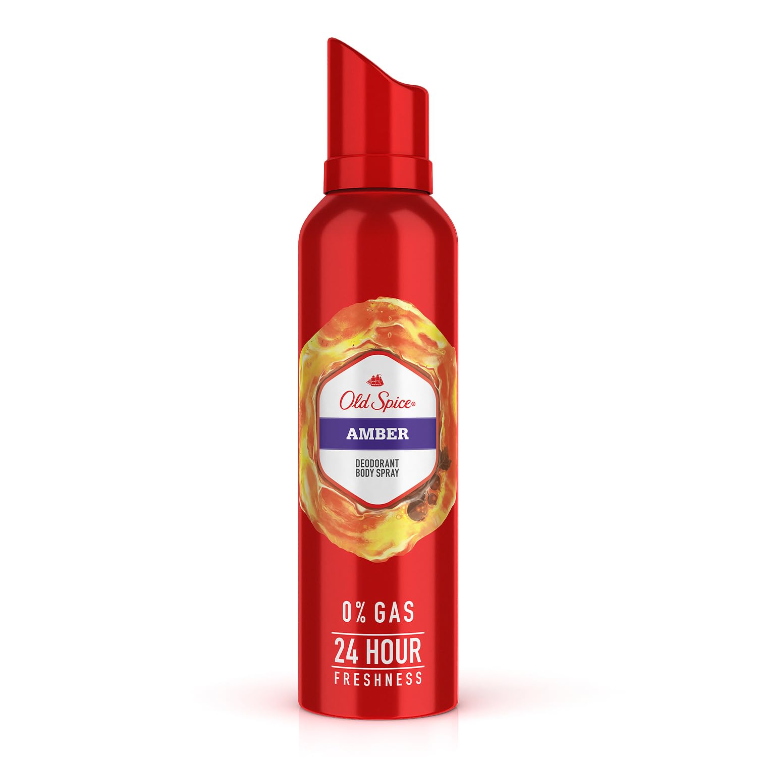 Old Spice Amber No Gas 24 hour Long Lasting Freshness Deodorant Perfume Body Spray For Men, 140ml OLD SPICE