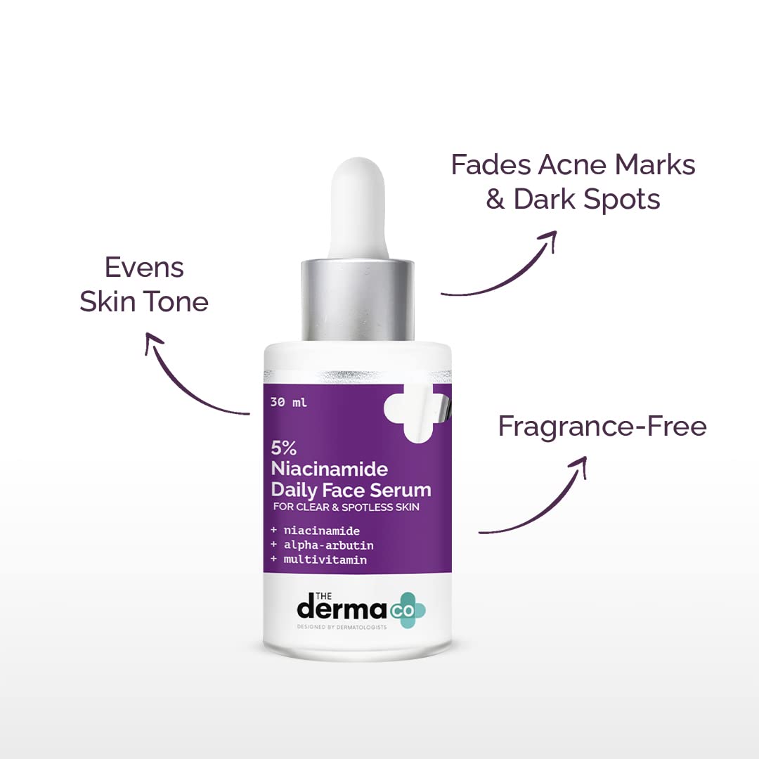 The Derma Co 5% Niacinamide Daily Face Serum with Alpha Arbutin & Multivitamin for Clear & Spotless Skin - 30ml BEAUTY BUMBLE
