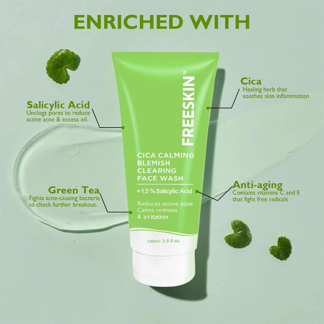 Freeskin Cica Calming Blemish Clearing Face Wash 100ML freeskin