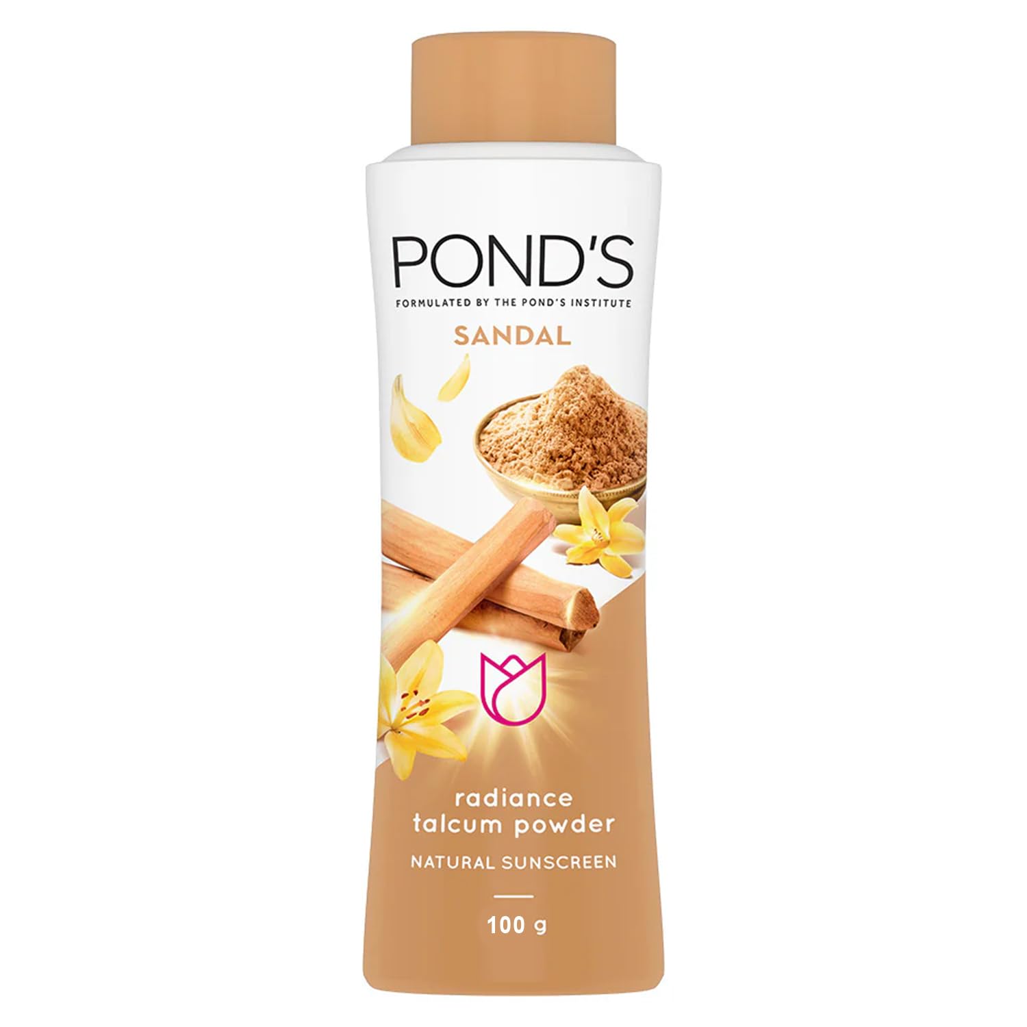 Ponds Sandal Radiance Talcum Powder – Long Lasting Sandalwood Freshness & Soft Skin Talcum Powder 100G PONDS
