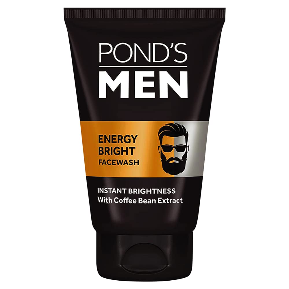 Pond’s Men Energy Bright Anti-Dullness Face Wash with Coffee Bean Extract for Men | Deep Cleansing & Oil Control Facewash | Removes Dirt, Pollution & Dullness | Refreshing Daily Skincare, 50g Ponds