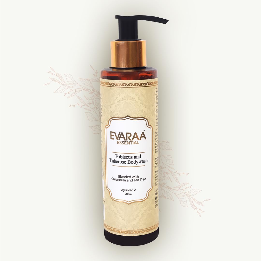 Evaraa Essential Hibiscus and Tuberose Bodywash 200 ml - Natural Bodywash | Moisturizing Wash | Body Care Beauty Bumble