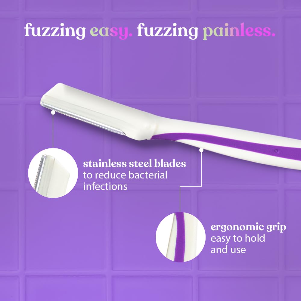 Bombae Reusable Face Razor For Women Facial Hair - 3 | Instant Glow & Painless Hair Removal | For Eyebrows, Upper Lip, Chin, Peach Fuzz, Forehead, Unibrow, Sideburns BOMBAE