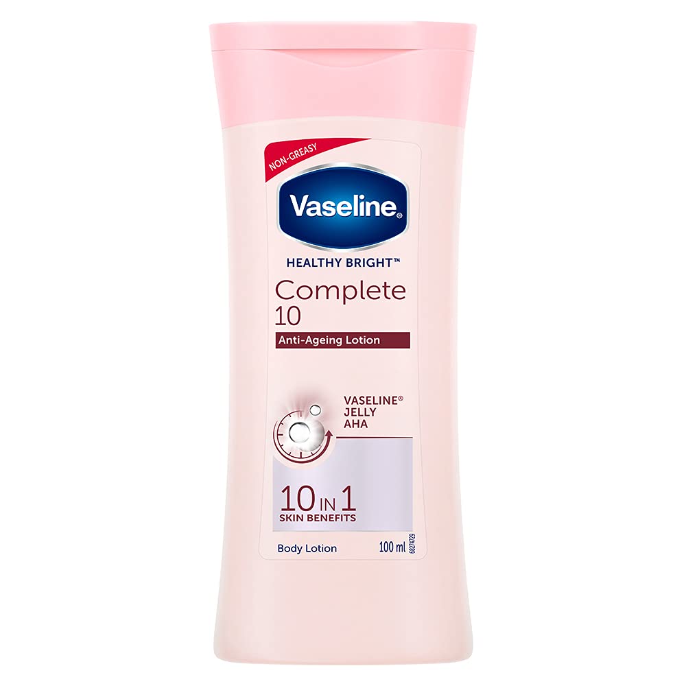 Vaseline Healthy Bright Complete 10 Body Lotion, Anti- Ageing Lotion With Vitamin B3, Aha, Pro-Retinol, 200 ml Vaseline