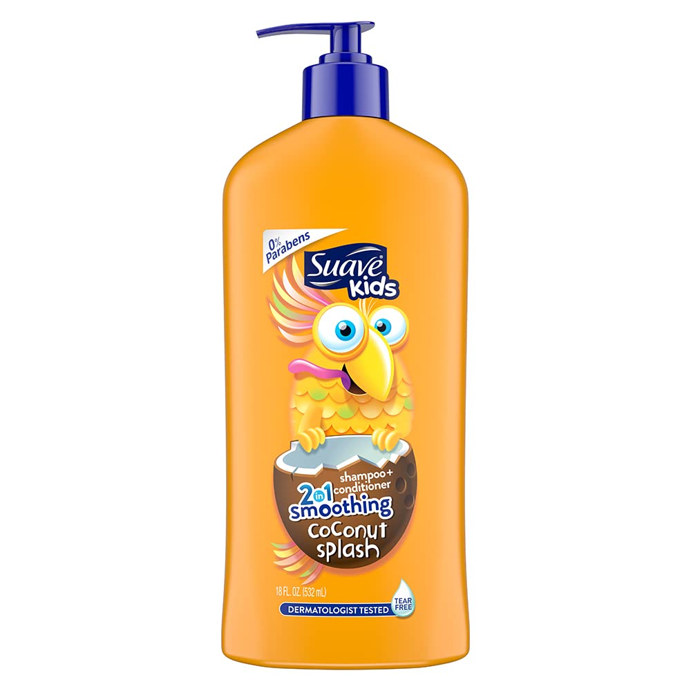 Suave Kids 2-in-1 Smoothing Coconut Splash Shampoo + Conditioner + Body Wash, 532ml Suave