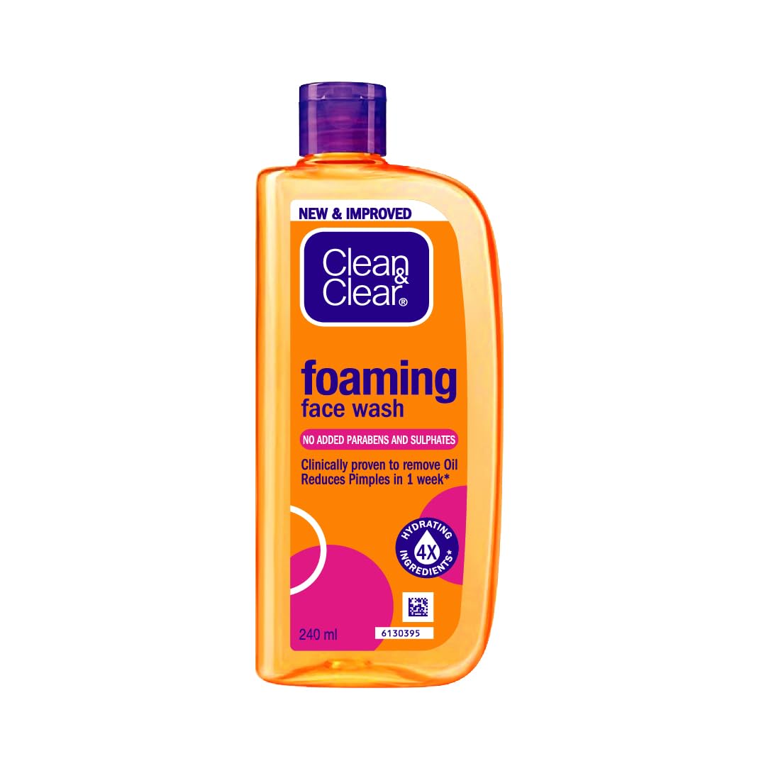 Clean & Clear Foaming Facewash for Oily Skin, Brown, 240ml CLEAN & CLEAR