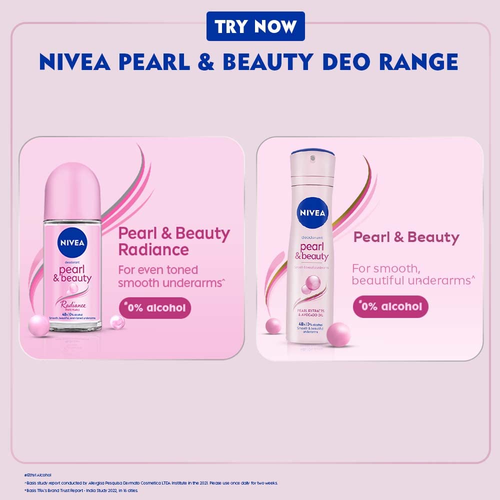 Nivea Female Pearl & Beauty Radiance Citrus Scent Liquid Deodorant 150 Ml | For Eventoned Smooth & Beautiful Underarms NIVEA