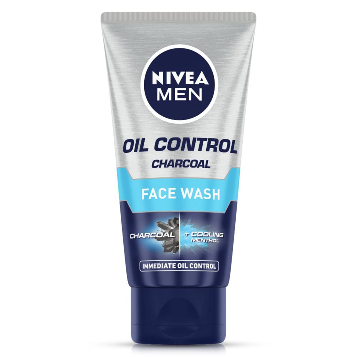 NIVEA MEN Oil Control Face Wash 50 g | With Charcoal, MENthol and Green Tea | Deep Cleanses | Reduces Oiliness | For Oily Skin NIVEA