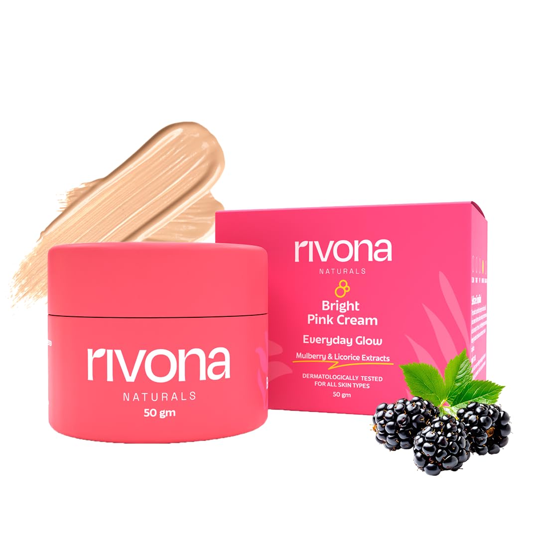 Rivona Pink Brightening Cream - 3in1 foundation finish with Alpha Arbutin for Depigmentation - 50gm