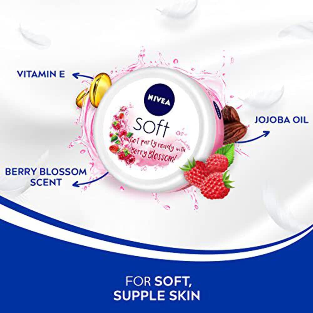 NIVEA SOFT LIGHT MOISTURISER BERRY BLOSSOM 100ML NIVEA