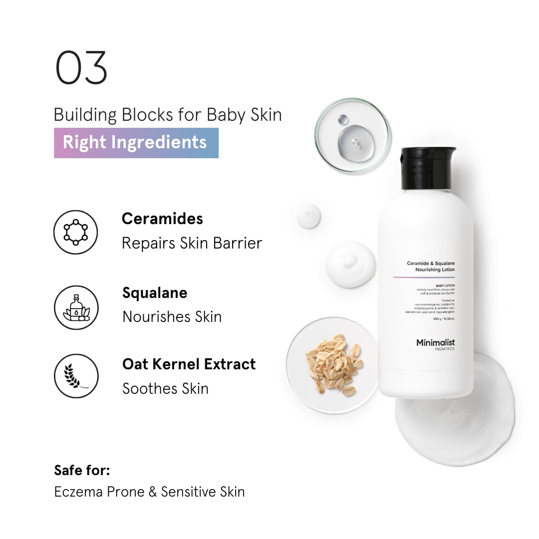 Minimalist Baby Lotion with Ceramide & Squalane | Pediatrician Approved Nourishing Baby Moisturizer | 300gm Minimalist