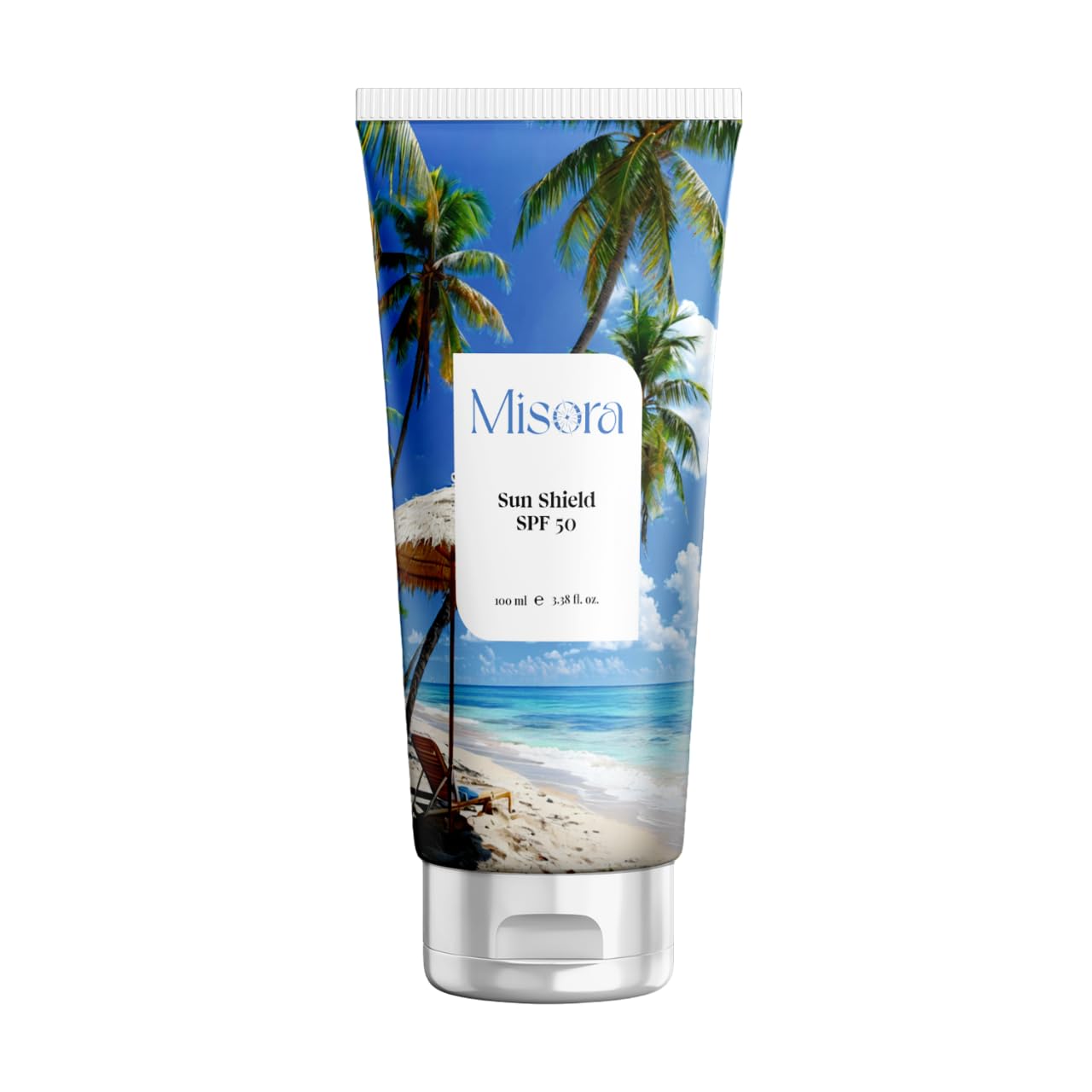 Misora Sun Shield SPF 50 UVA/UVB Protection | Hydrating & Elasticity-Boosting Formula | Shields Skin from Sun Damage & Maintains Youthful Glow | Anti-Aging, Moisturizing Sun Protection Lotion | 100ml MISORA