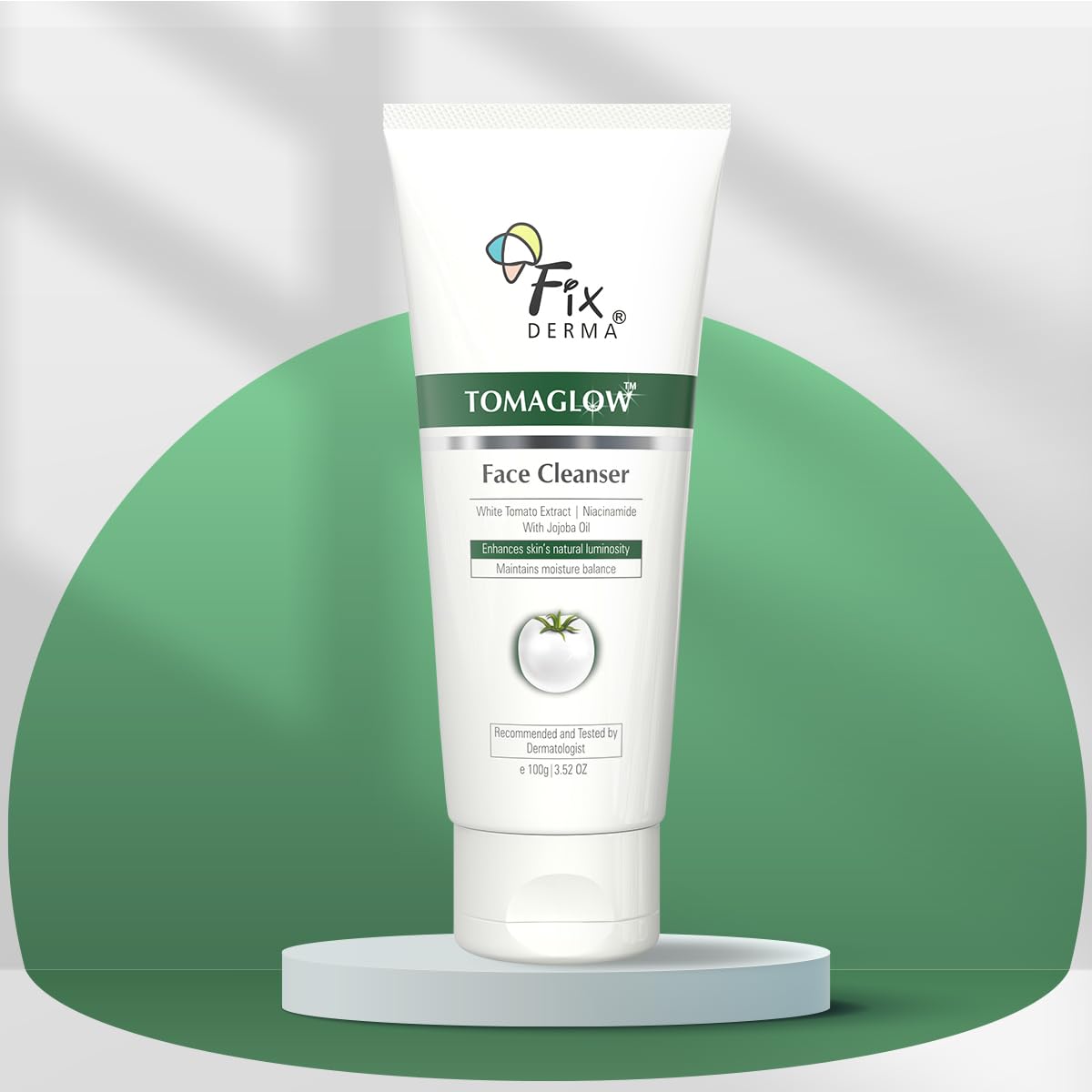 Fixderma Tomaglow Face Cleanser with White Tomato Extract, 2% Alpha Arbutin, 4% Niacinamide Tan Removal and Skin Brightening - 100 gm FIX DERMA