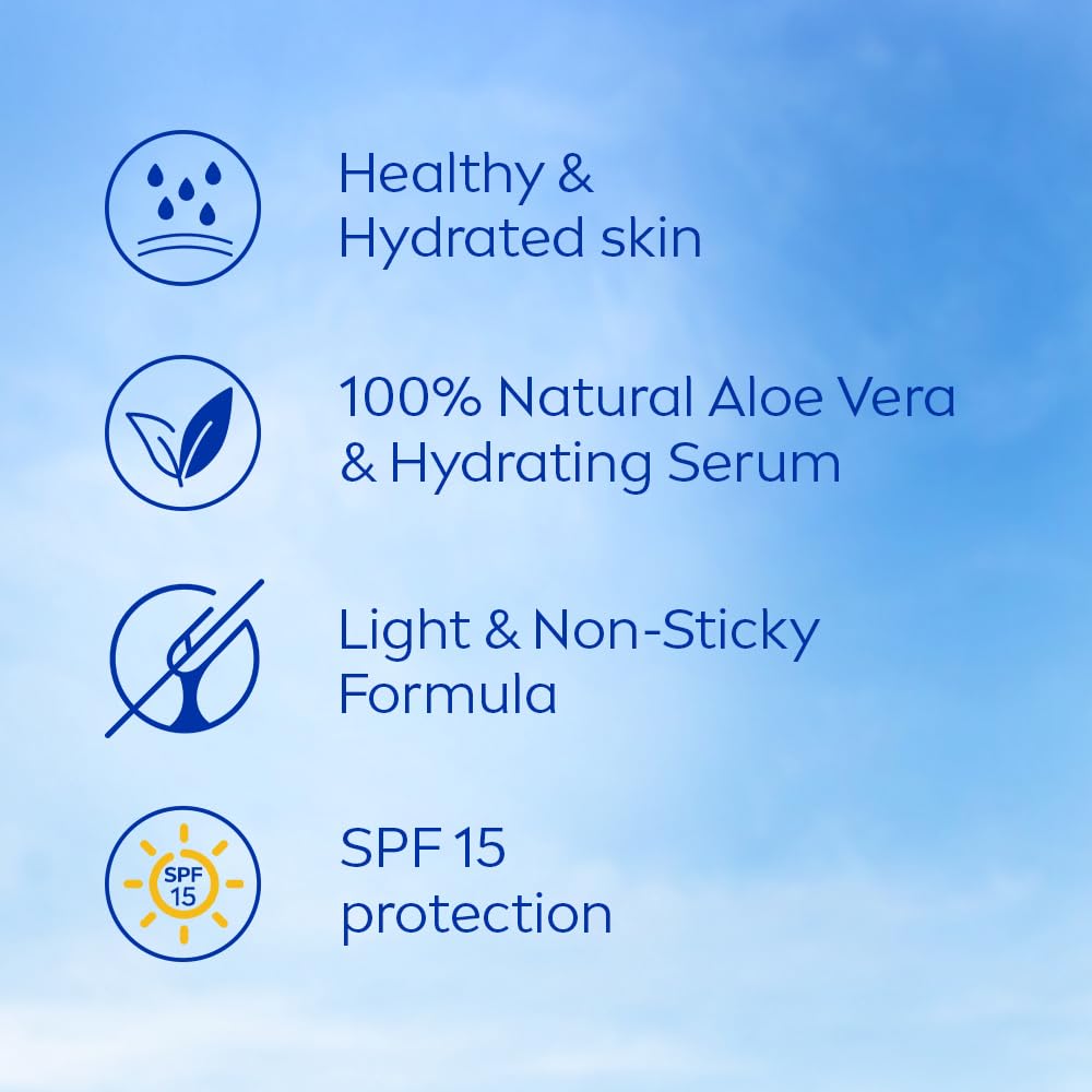 NIVEA Aloe Protection Body Lotion 200 ml | SPF 15 | Aloe Vera Extracts | Dep Moisture Serum | Men and Women | All Skin Type NIVEA
