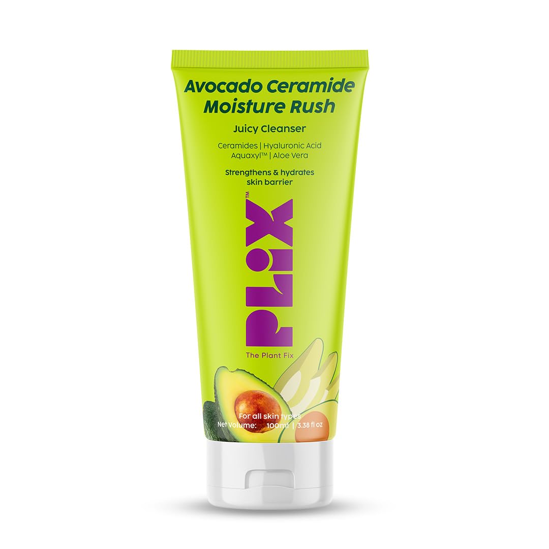 PLIX - THE PLANT FIX Avocado Ceramide Moisture Rush Juicy Cleanser (100 ml) | Ceramide Face Wash| Nourishes and Hydrates Skin | Gentle Cleanser for Sensitive Skin | For Men & Women Beauty Bumble