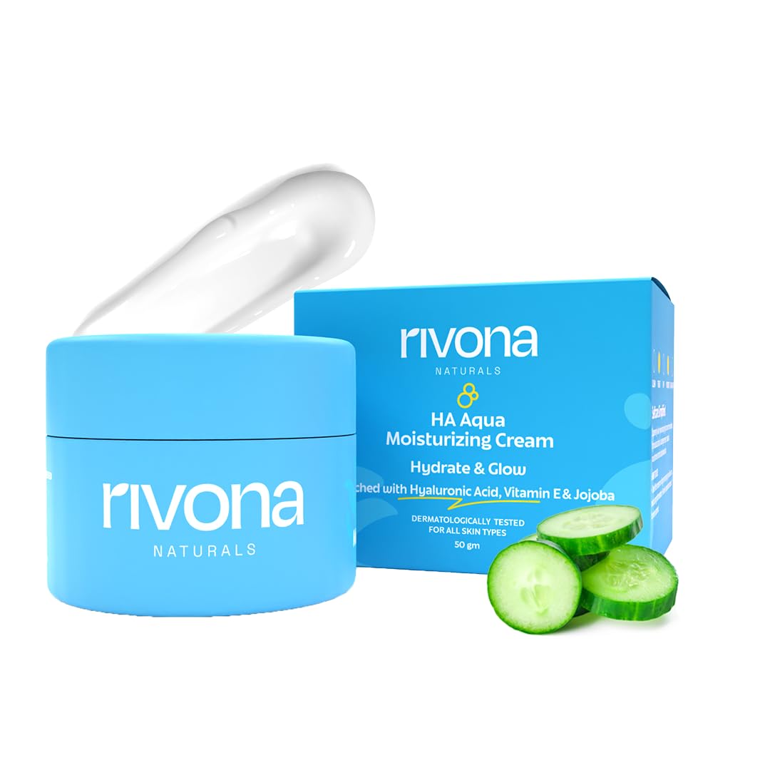 Rivona HA Aqua Moisturizing Cream with 2% Hyaluronic Acid for Dry Skin - 50gm