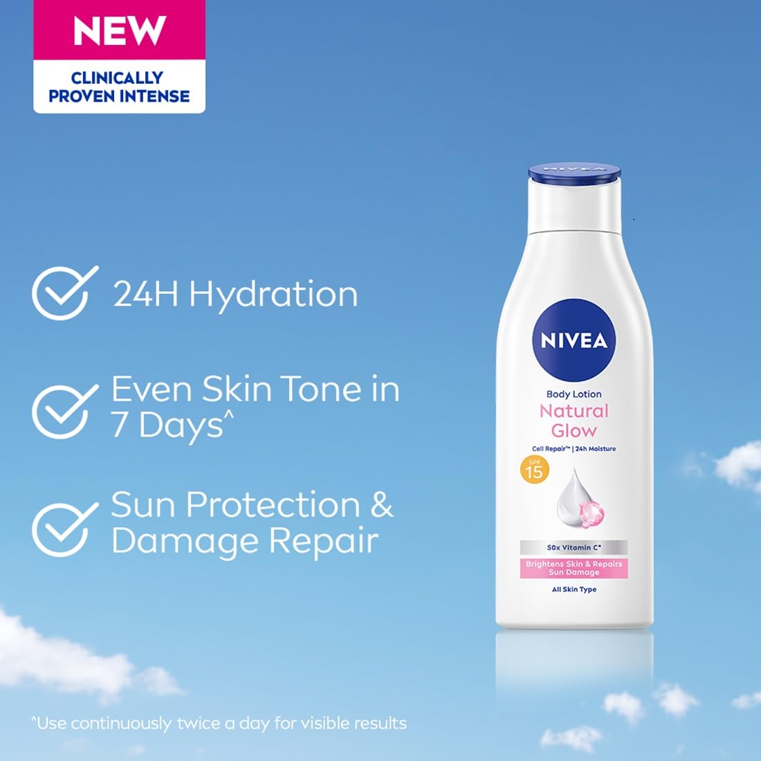 NEVIA NATURAL GLOW BODY LOTION 200ML NIVEA