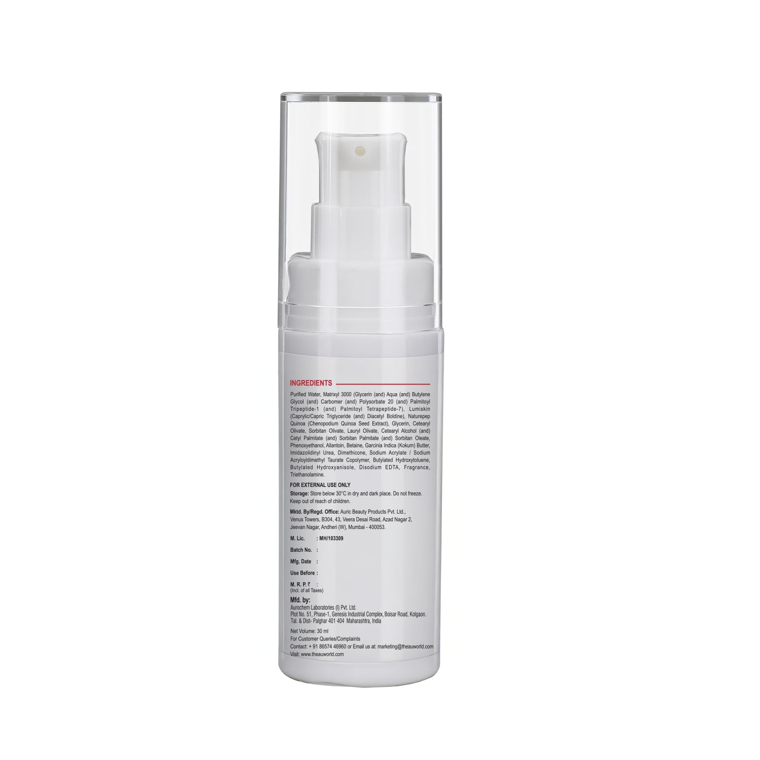 Aureana Rewind Anti-Ageing Face Serum (30ml) | Reduces Wrinkles & Boosts Collagen | 100% Veg, Sulphate-Free, Hypoallergenic | Dermatologically Tested BEAUTY BUMBLE