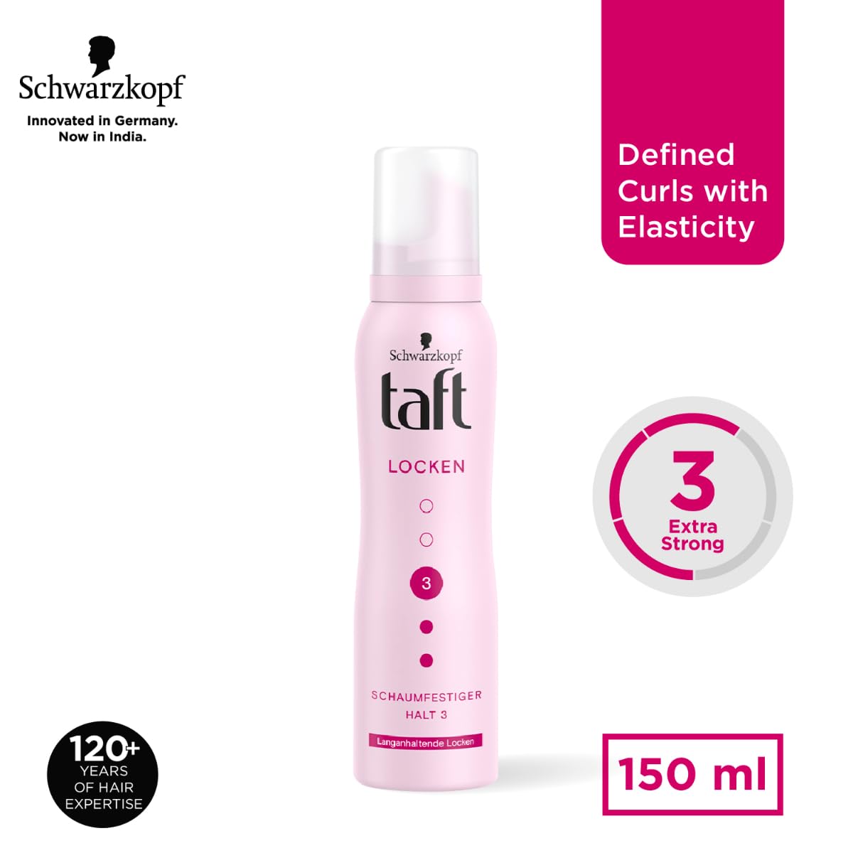 SCHWARKOPF taft Locken  3 Hair Mousse Long-lasting curl mousse  150ML Schwarzkopf