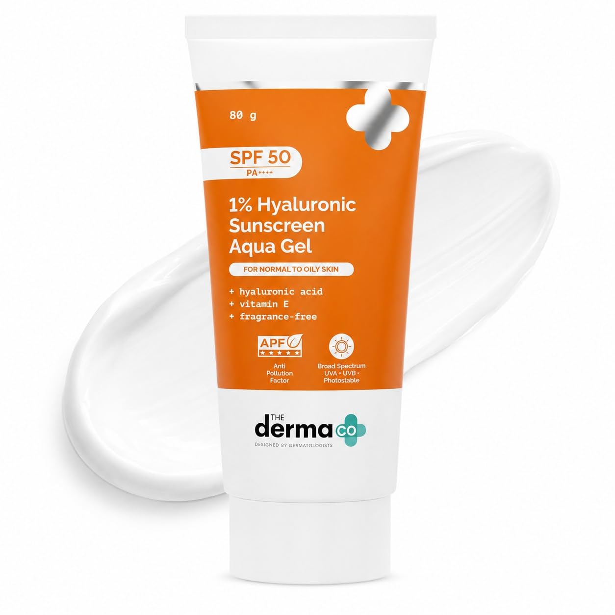 Derma Co 1% Hyaluronic Sunscreen Aqua Gel SPF50 80G The Derma Co