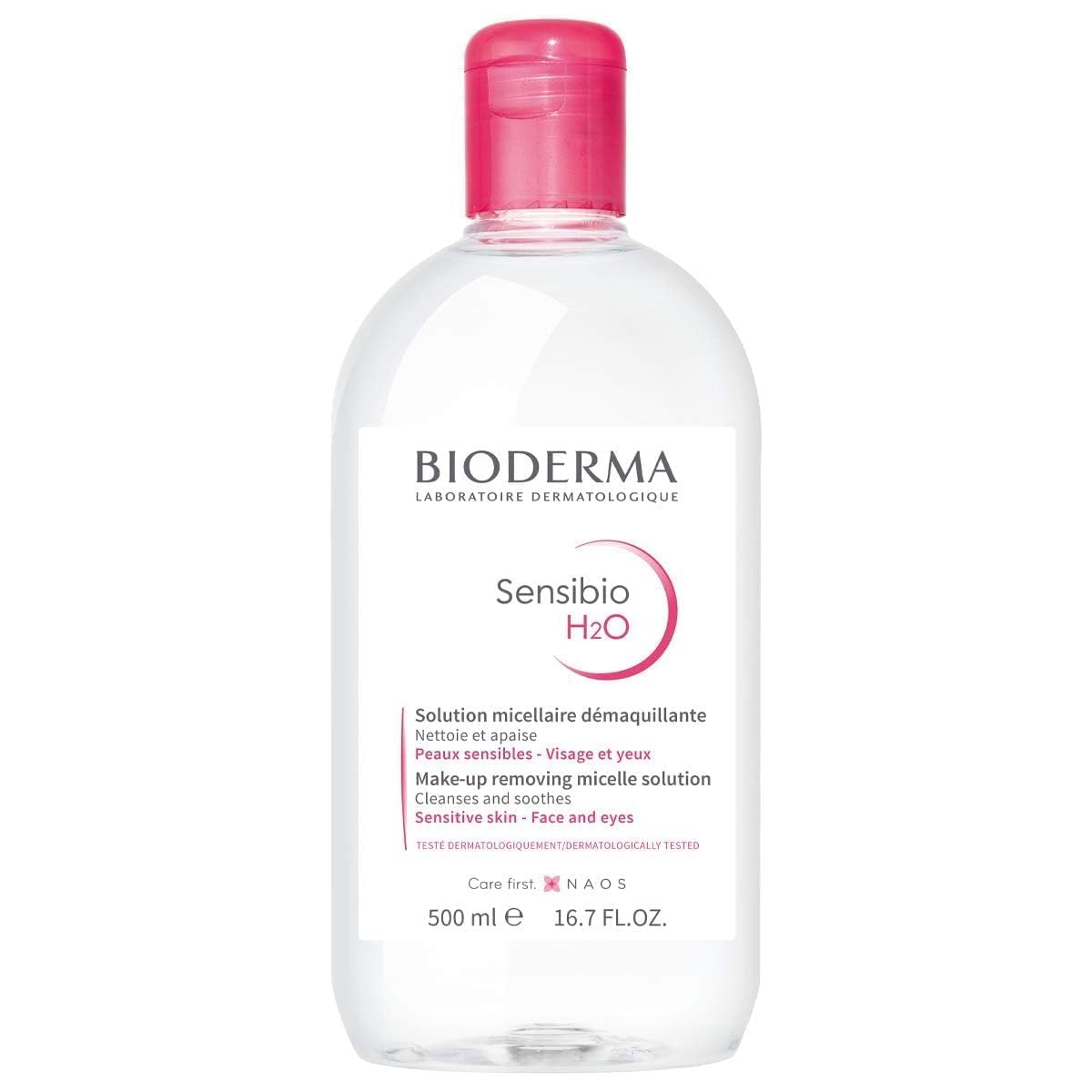 Bioderma Sensibio H2O Daily Soothing Cleanser, Make up Pollution & Impurities Remover Face Eyes Sensitive skin, 500ml Bioderma