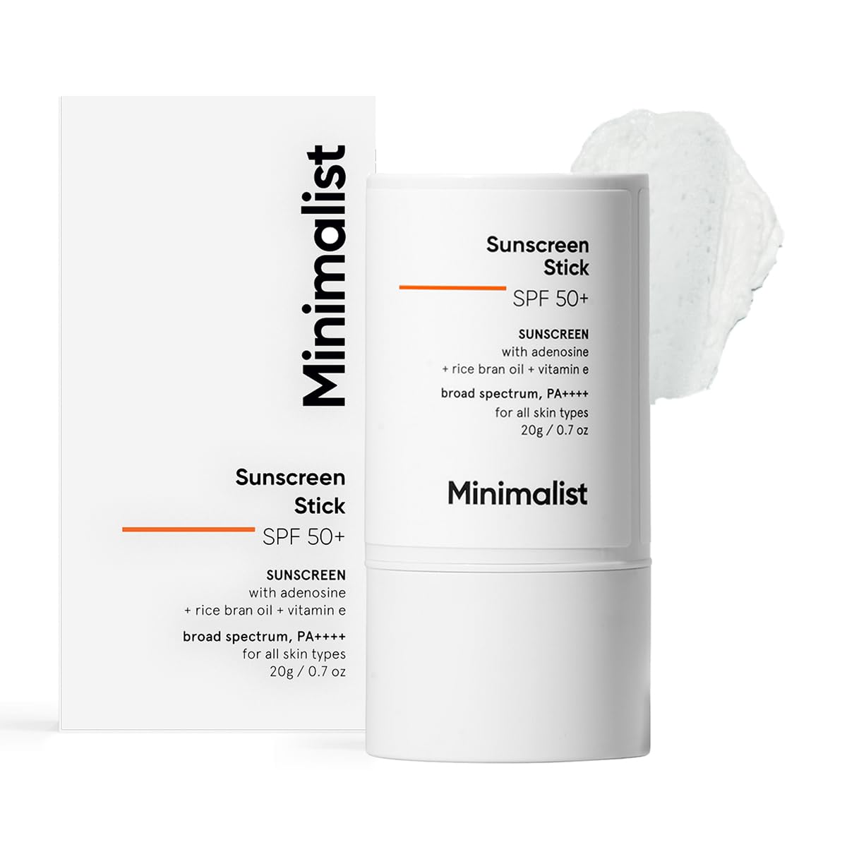 Minimalist Spf 50 Sunscreen Stick With Adenosine, Rice Bran Oil & Vitamin E, Broad Spectrum Pa++++ | For Women & Men | 20Gm All Skin Type Minimalist