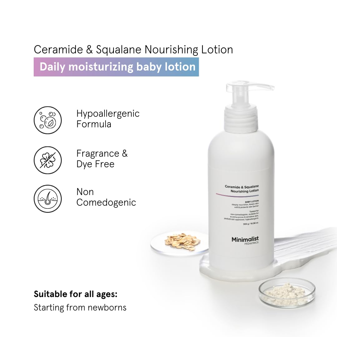 Minimalist Baby Lotion with Ceramide & Squalane | Pediatrician Approved Nourishing Baby Moisturizer | 300gm Minimalist