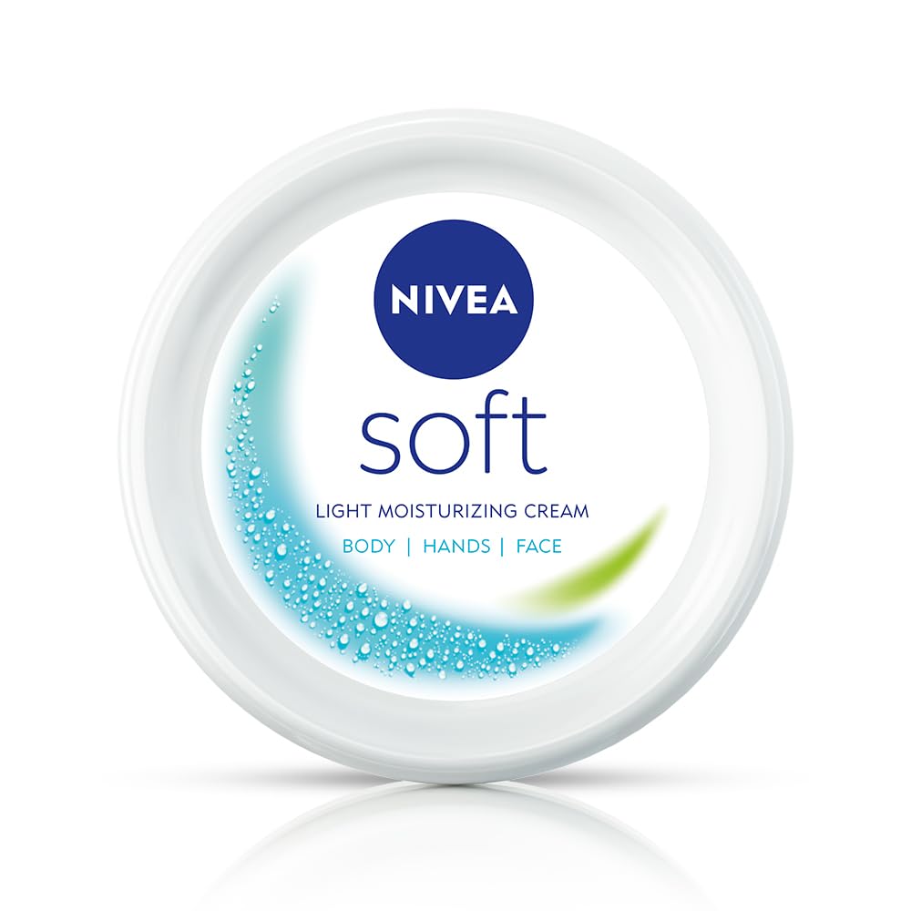 NIVEA Soft Light Moisturizer For Face, Hand & Body, Instant Hydration, Non-Greasy Cream With Vitamin E & Jojoba Oil, 50ml NIVEA