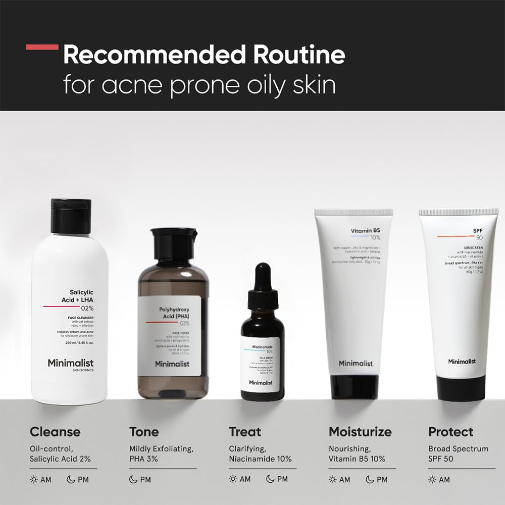 Minimalist Anti-Acne Salicylic Acid 2% Face Wash For Oily & Acne Prone Skin | With LHA for Pore Cleansing, Oil Control & Sebum Regulation | Sulfate-Free Formula with Zinc for Gentle Exfoliation | Cleanser for Women & Men | 250 ml Minimalist