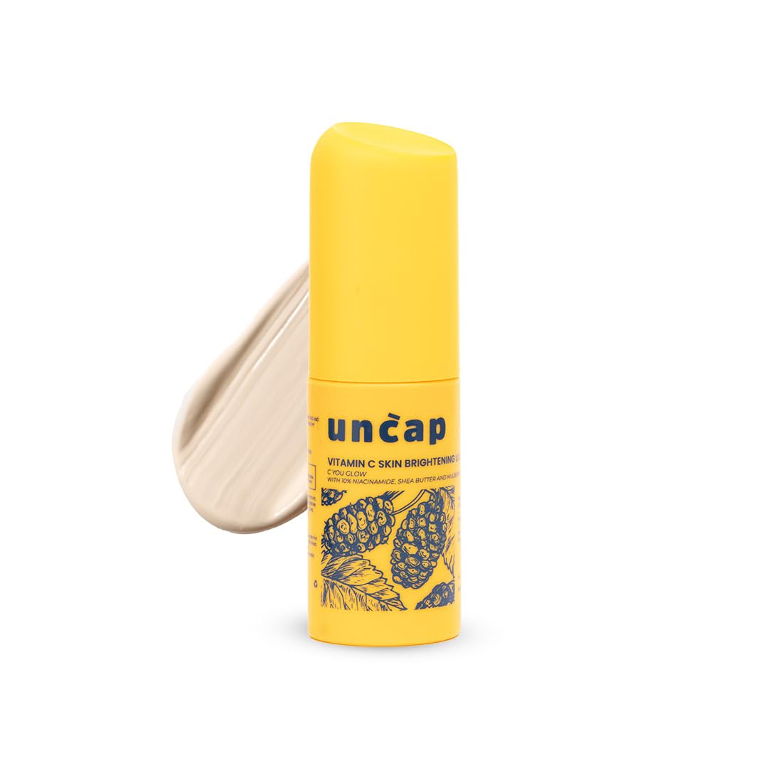 Uncap Vitamin C Skin Brightening Lotion with 10% Niacinamide, Shea Butter & Mulberry Extract | Hydrates, Evens Skin Tone & Boosts Radiance | For All Skin Types – 30 ml Uncap