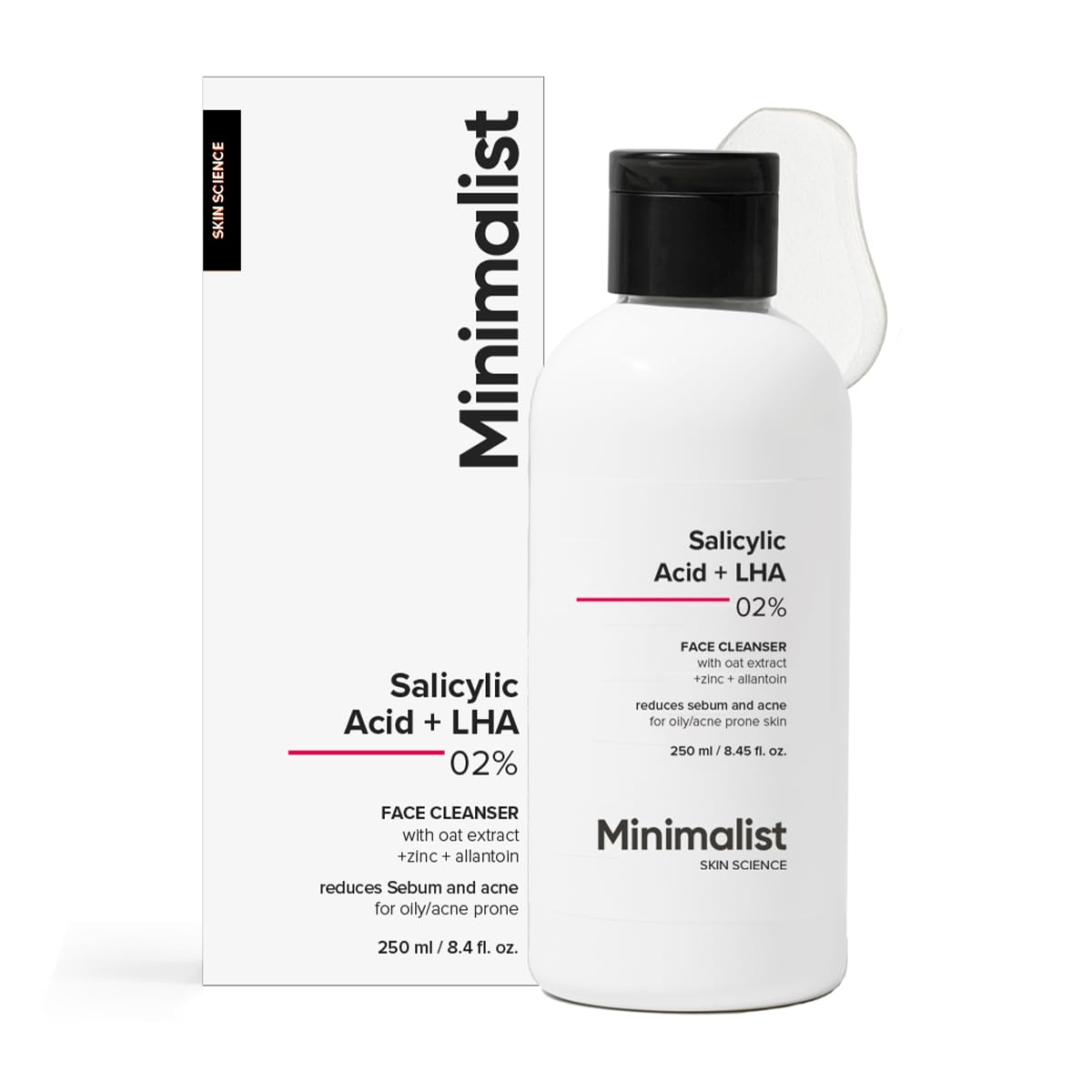 Minimalist Anti-Acne Salicylic Acid 2% Face Wash For Oily & Acne Prone Skin | With LHA for Pore Cleansing, Oil Control & Sebum Regulation | Sulfate-Free Formula with Zinc for Gentle Exfoliation | Cleanser for Women & Men | 250 ml Minimalist