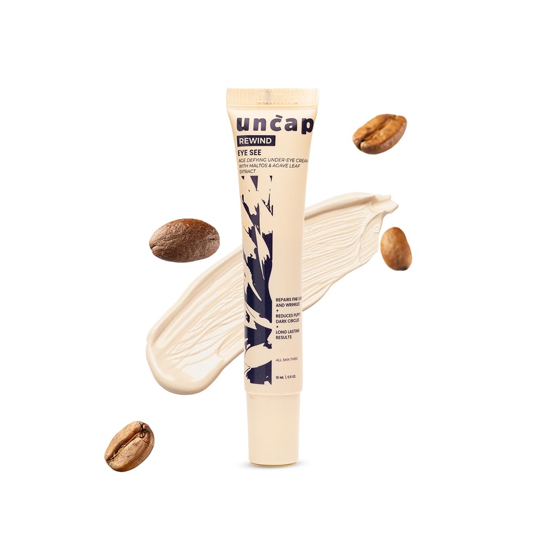 Uncap Age-Defying Under Eye Cream with Maltos & Agave Leaf Extract | Reduces Dark Circles, Puffiness, Fine Lines & Wrinkles | Long-Lasting Results – 15 ml Uncap