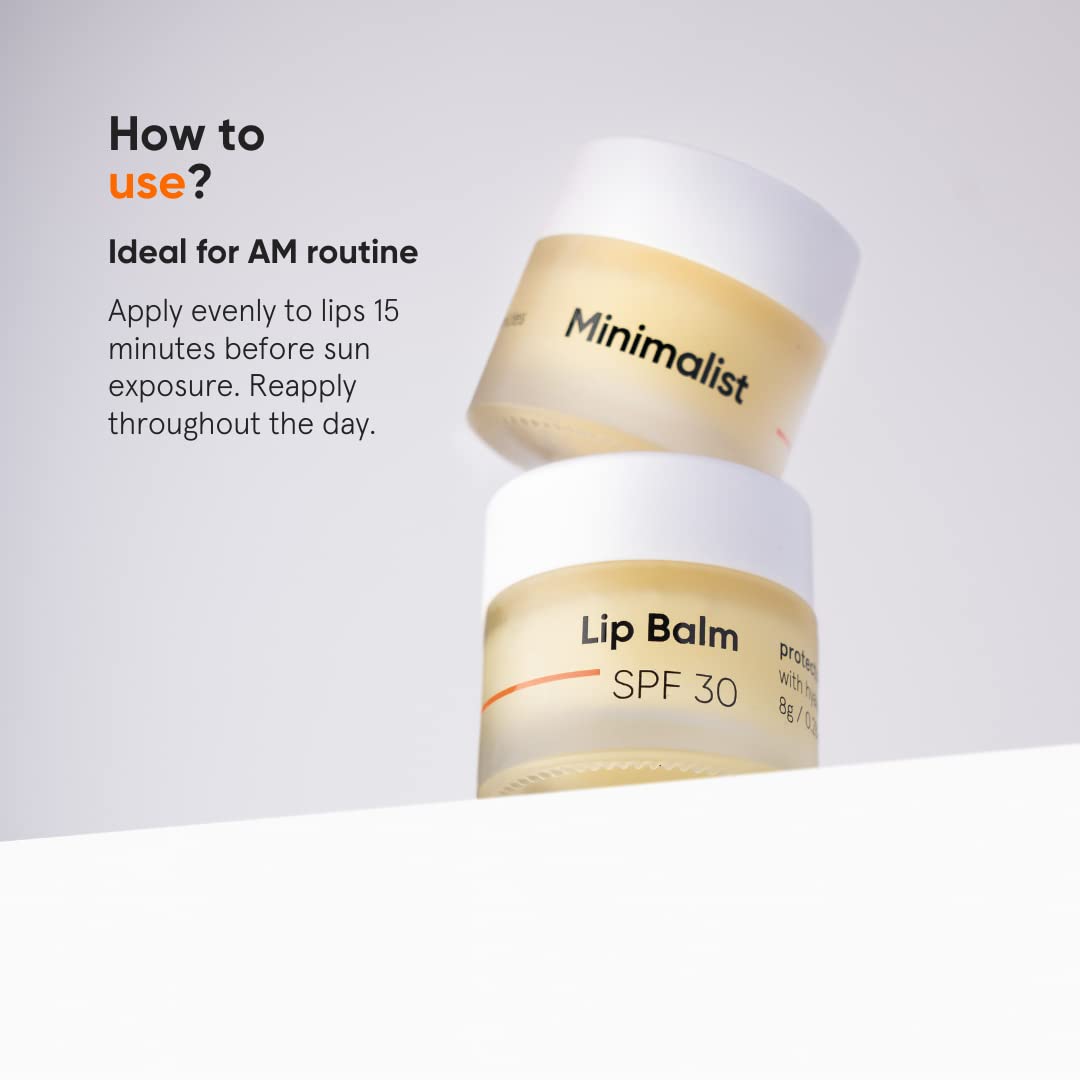 Minimalist Spf 30 Lip Balm With Ceramides & Hyaluronic Acid | Lip Protection & Nourishment | For Women & Men | 8 Gm, Off White Minimalist