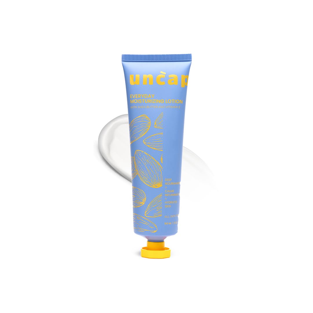 Uncap Everyday Moisturizing Lotion with Shea Butter & Vitamin E | Deep Nourishment, Hydration & Skin Soothing | Suitable for All Skin Types – 150 ml Uncap