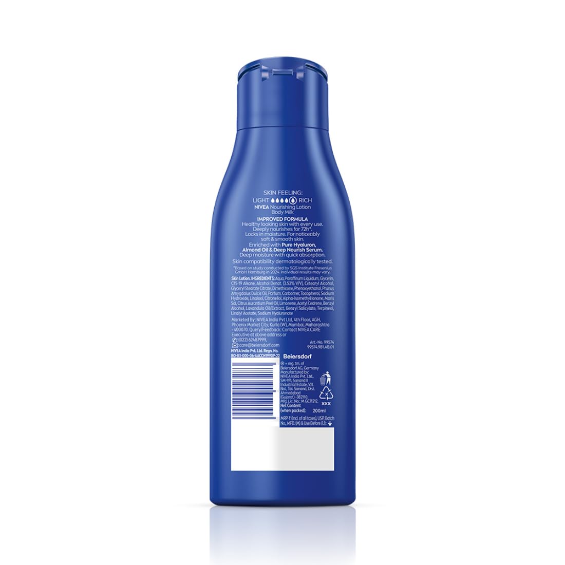 NIVEA BODY MILK 5 IN 1 CARE WITH ALMOND OIL & VITAMIN E 200 ML NIVEA