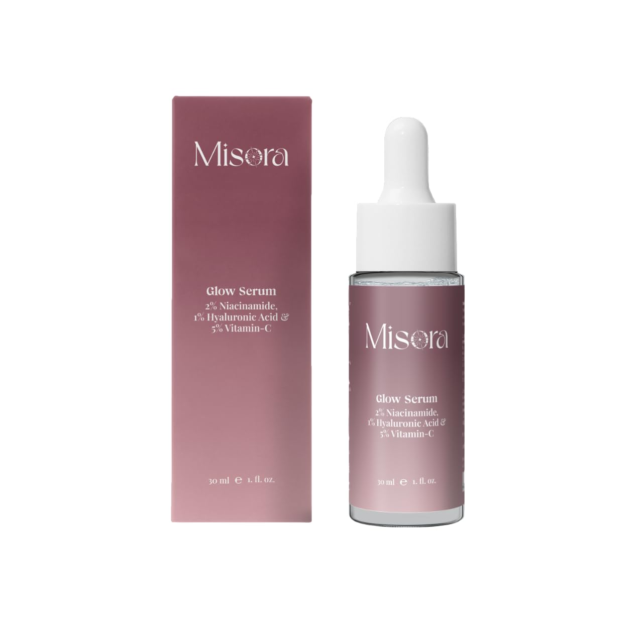 Misora Glow Face Serum For Dark spots and open pores reduction With Vitamin C | Advanced Dark spot correcting Glow Serum For Men & Women | Suitable For All Skin types | 30ml MISORA