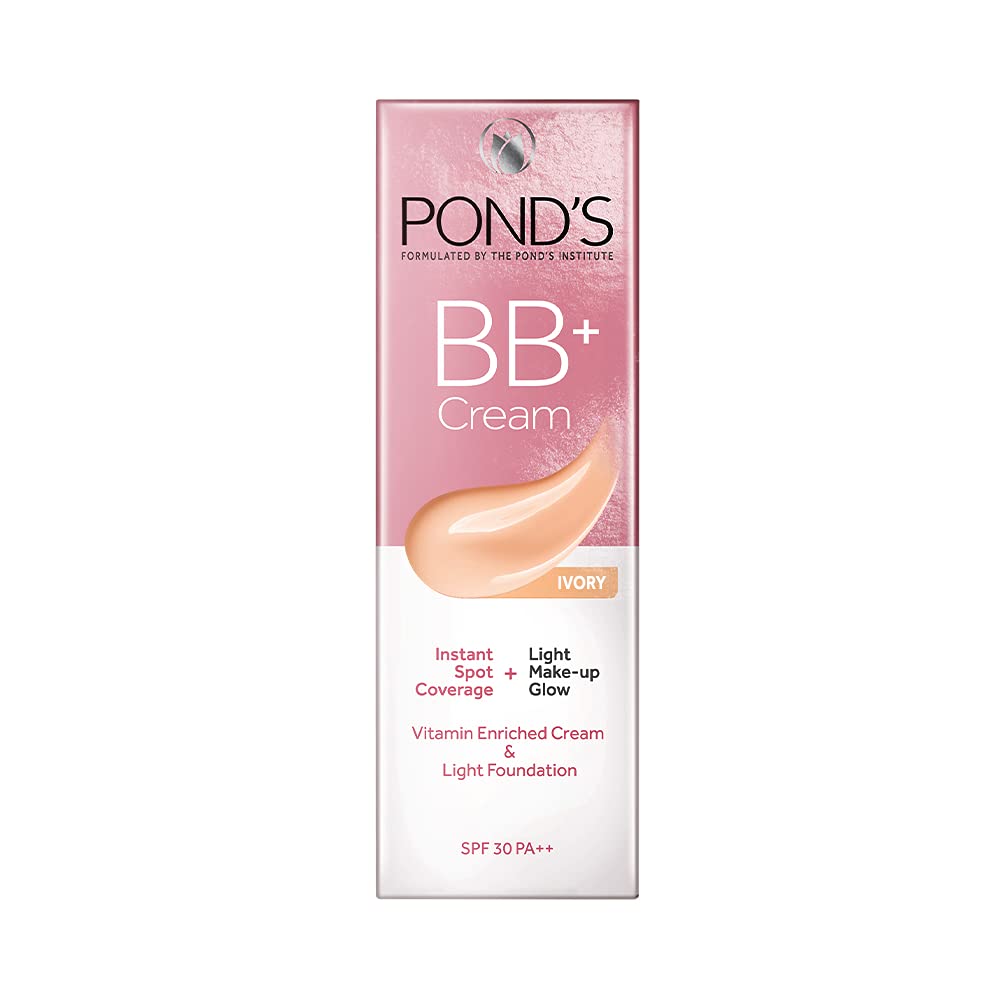 POND'S BB+ Cream, Instant Spot Coverage + Light Make-up Glow, Ivory 18g Beauty Bumble