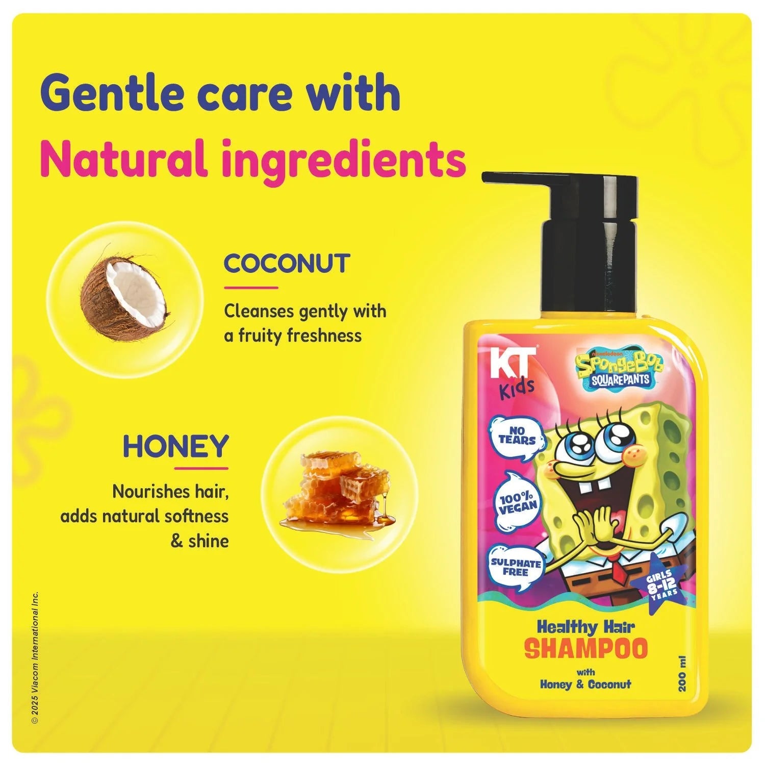 Healthy Hair Shampoo for Girls 8–12 Years | Strengthening, Restoring & Tear-Free Formula | Gentle Kids Shampoo | 200ml KT KIDS