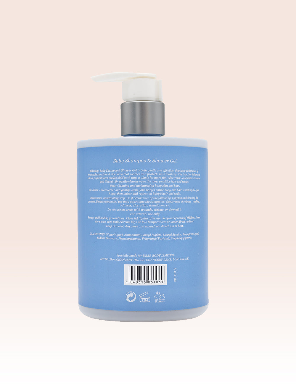 DEAR BABY Baby Shampoo & Shower Gel (Blue Cat) 500ML Beauty Bumble