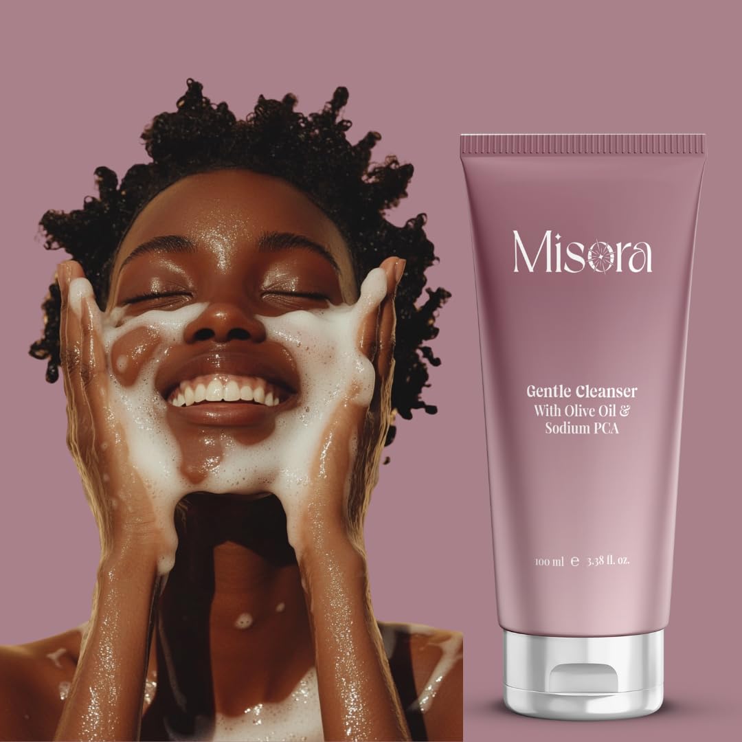 Misora Gentle Cleanser With Olive Oil & Vitamin B5 | Hydrating Daily Face Wash for Dry, Normal & Sensitive Skin | Gently Removes Dirt, Oil & Impurities For Men & Women | 100ml MISORA