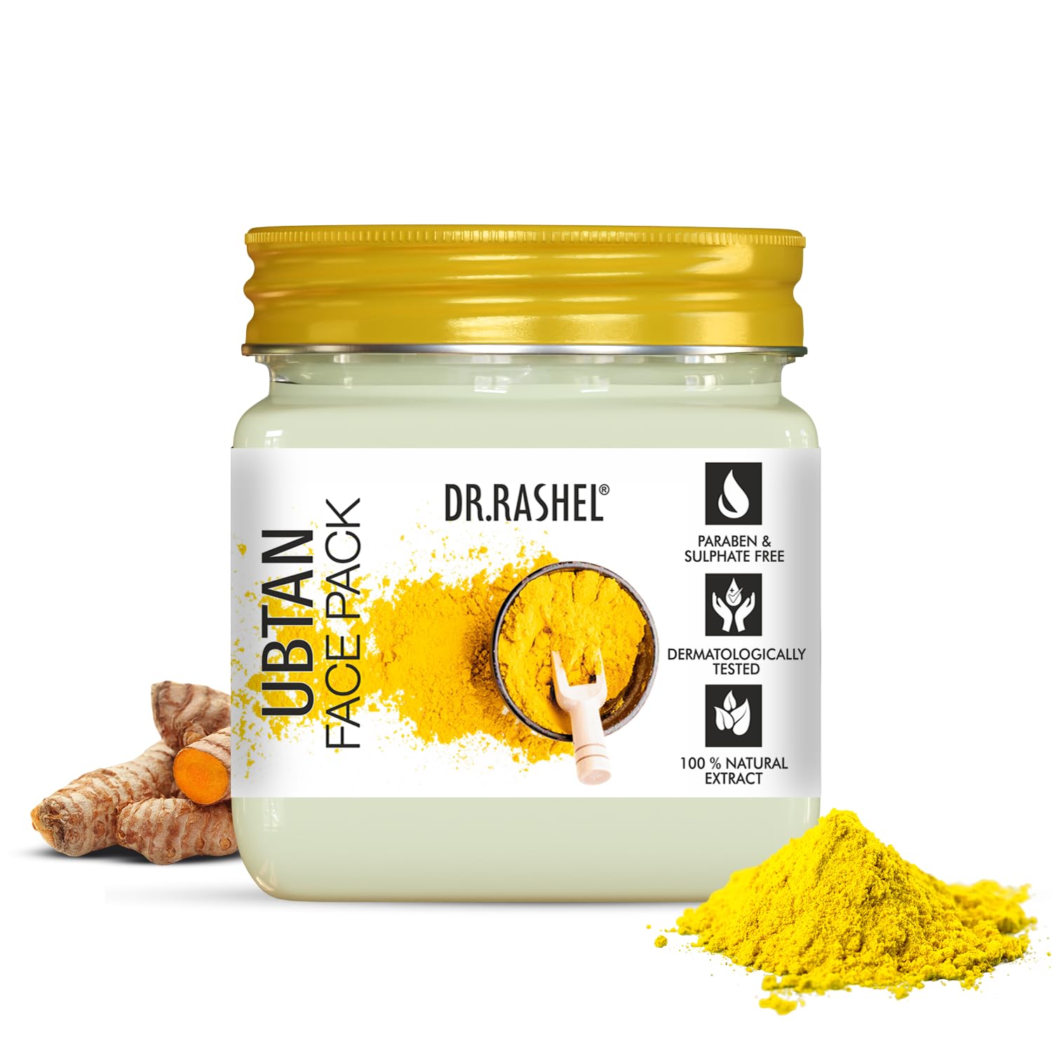 DR.RASHEL Ubtan Face Pack | Haldi |for Glowing Skin, Oil Control, Acne, Pimples, Blemishes, Pigmentation & Brightening, Face Cleansing for Face & Body (380 Ml) Dr. Rashel