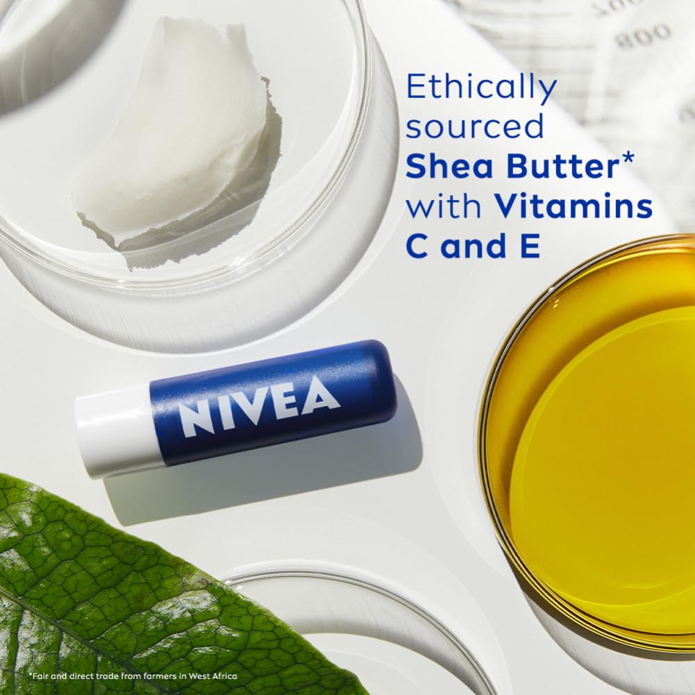 NIVEA MEN Active Care 4.8g Lip Balm|24 H Melt in Moisture Formula|Natural Oils|Nourished Lips,4.8 g NIVEA