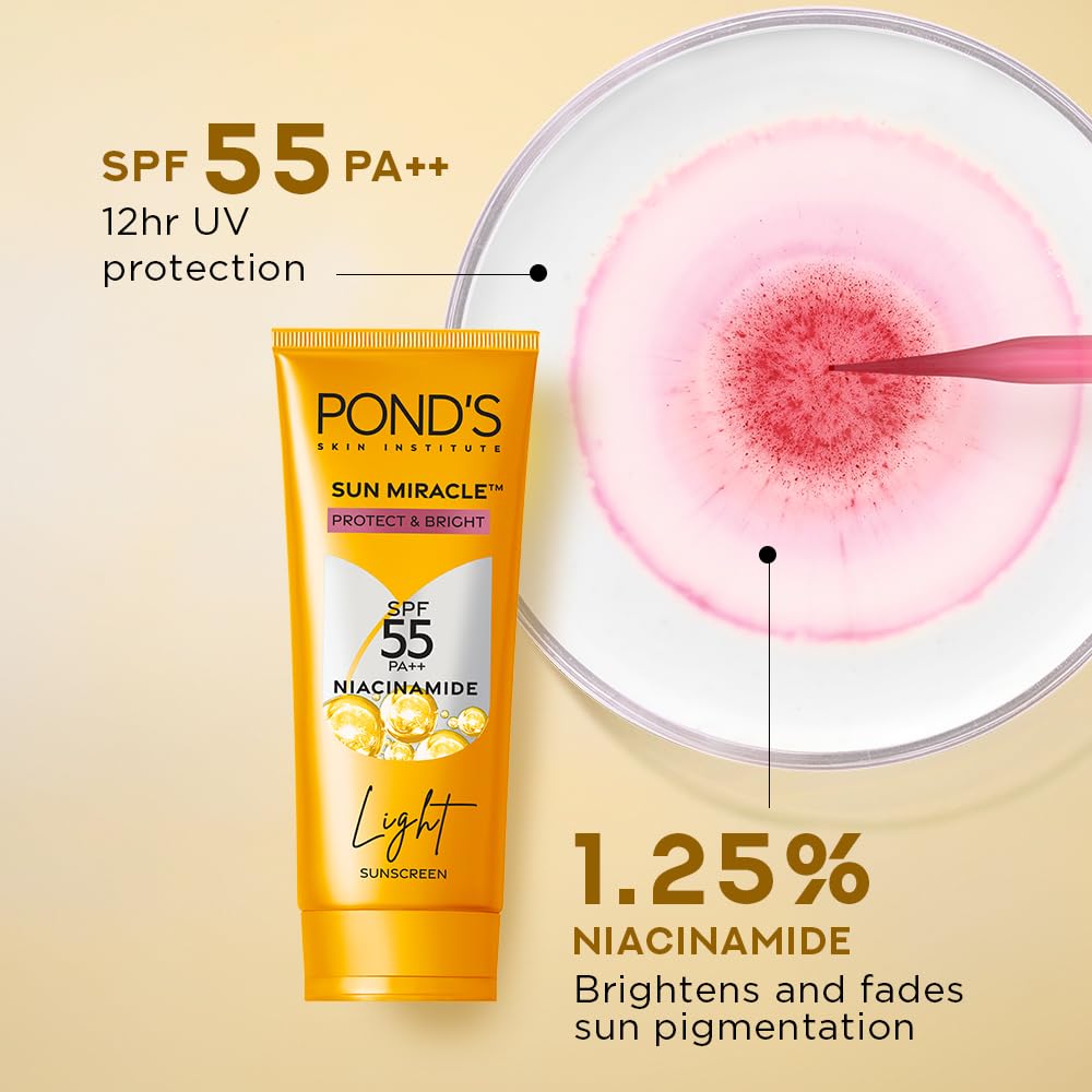 POND'S Serum boost sunscreen prevent and fade dark patches with the power of SPF 55 and NIACINAMIDE-C Serum 100g Beauty Bumble