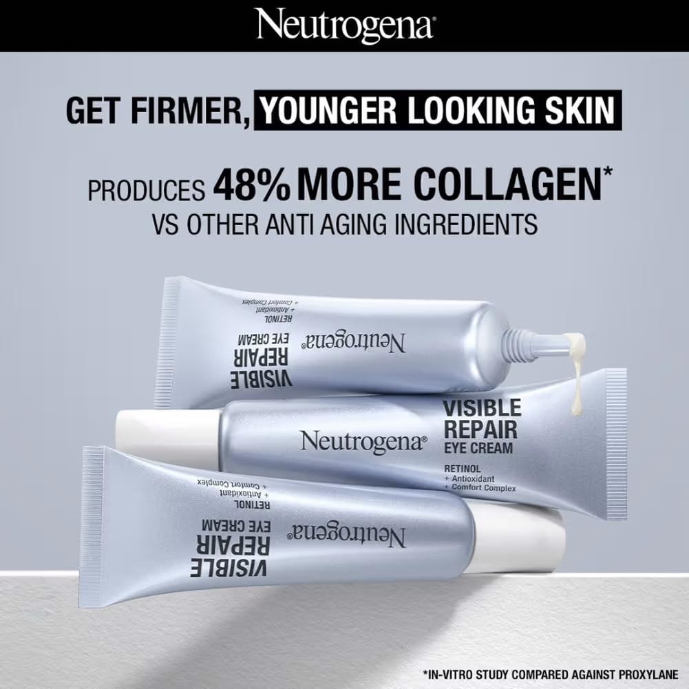 Neutrogena Visible Repair Retinol Day & Night Eye Cream | Boosts Collagen for Anti-Ageing | Reduces Dark Circles, Wrinkles & Fine Lines | 15g Visit the Neutrogena Store Neutrogena