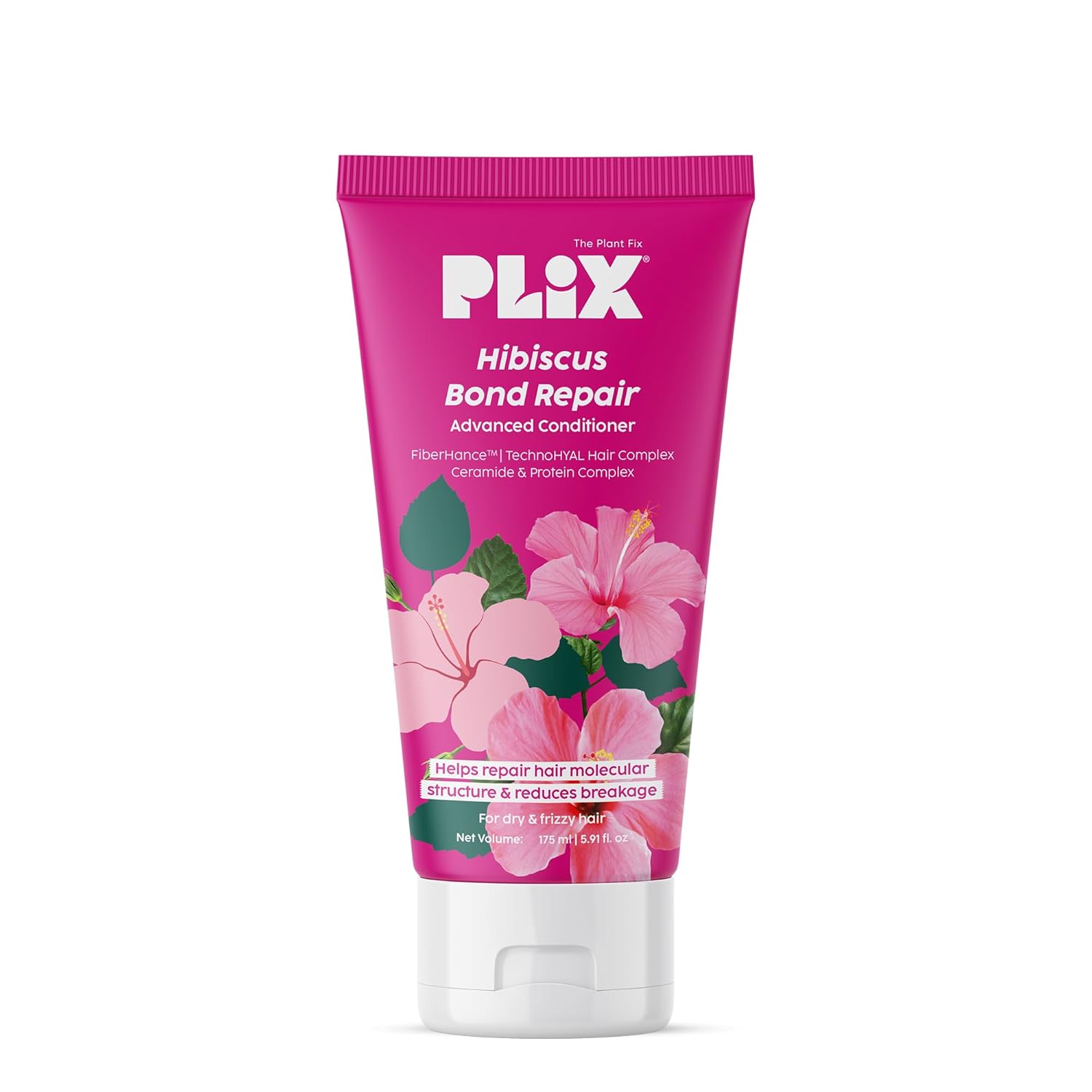 PLIX - THE PLANT FIX Hibiscus Bond Repair Advanced Conditioner | Repairs Hair Molecular Structure & Reduces Breakage With Fiberhance & Technohyal Hair Complex | 175Ml, All, 1 Count PLIX