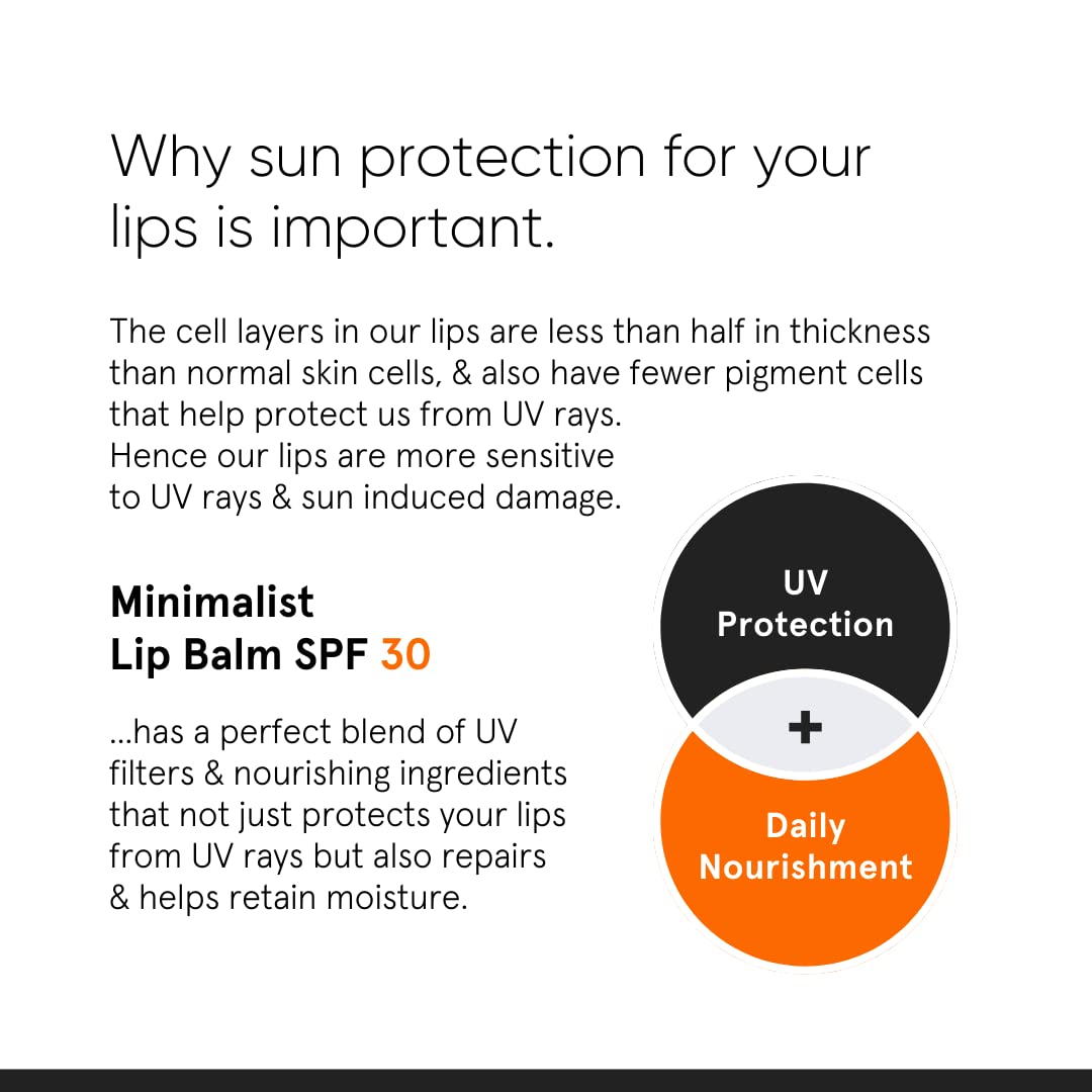 Minimalist Spf 30 Lip Balm With Ceramides & Hyaluronic Acid | Lip Protection & Nourishment | For Women & Men | 8 Gm, Off White Minimalist