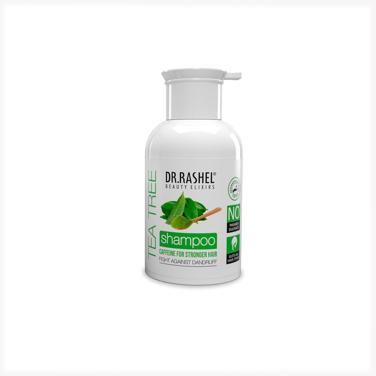 DR.Rashel Tea Tree Anti-Dandruff Shampoo Enriched with Goodness of Caffine & Tea Tree Oil | Promotes Healthy scalp | Sutiable For Itchy Scalp & Breakage Free Moisturize Hair For Men Women 250 ML Dr. Rashel