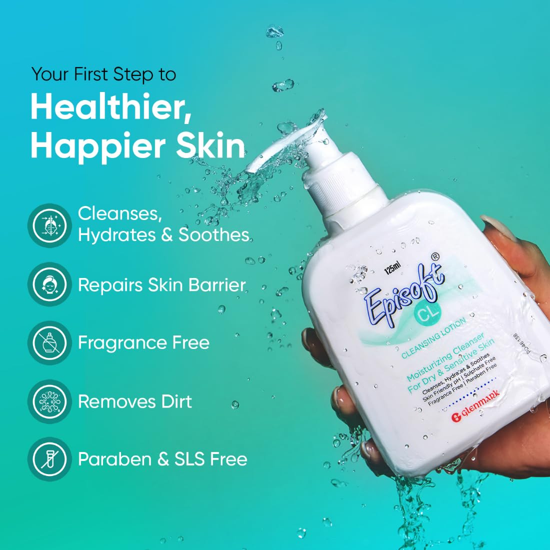 Episoft Cleanser For Dry & Sensitive Skin Type | Daily Gentle Face Cleanser For Men & Women | Fragrance free | Dermatologist Prescribed | 125ml Episoft