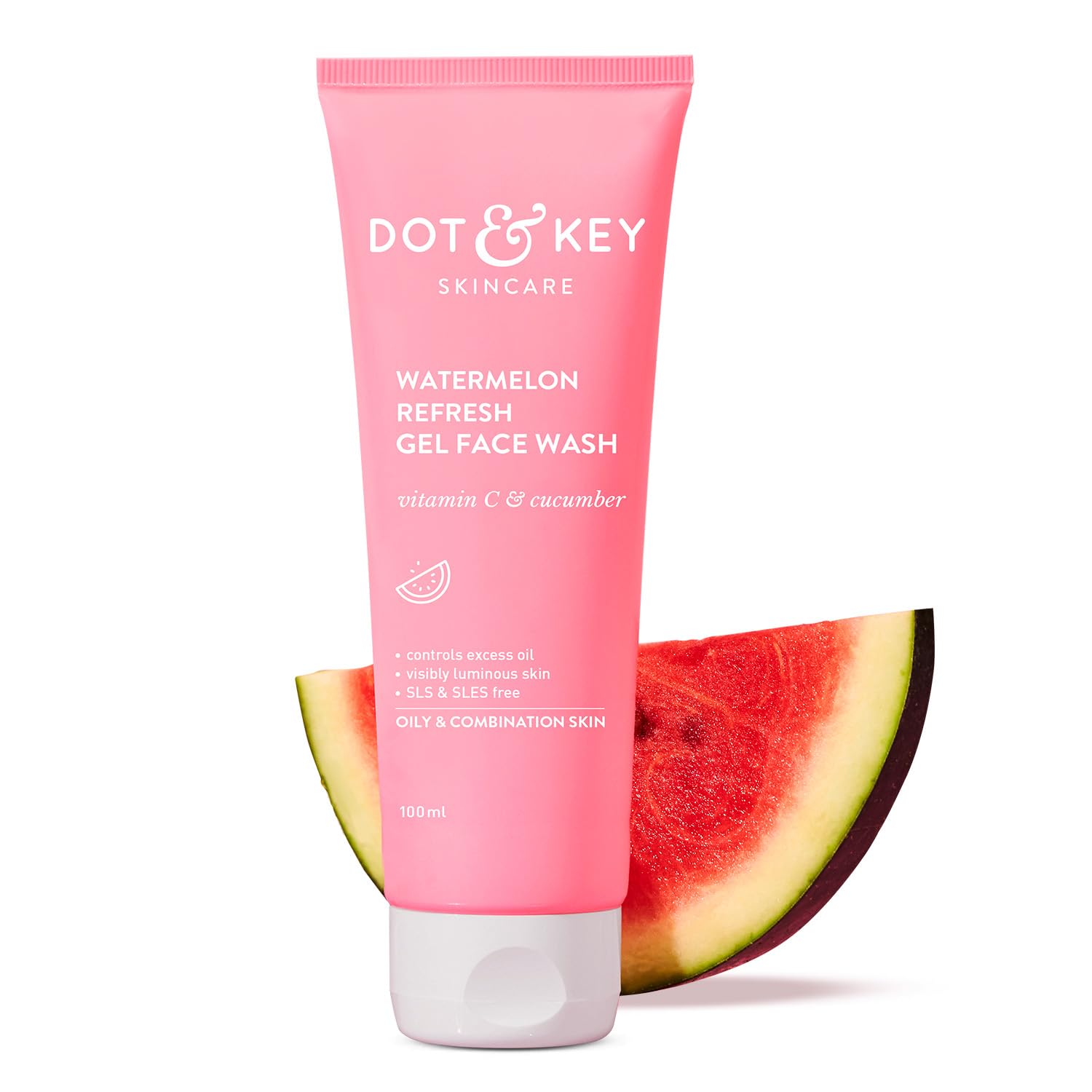 DOT & KEY Watermelon | Super Glow Gel Face Wash | With Vitamin C & Cucumber | 100Ml Dot & Key